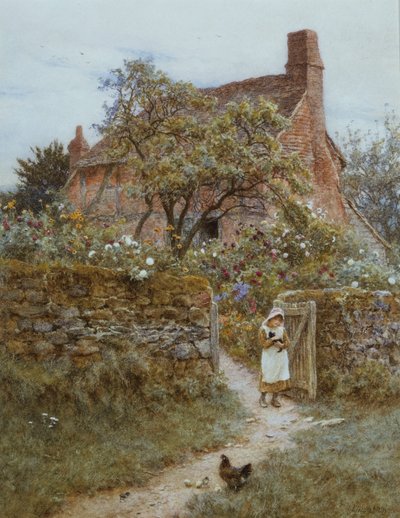 Das schwarze Kätzchen von Helen Allingham