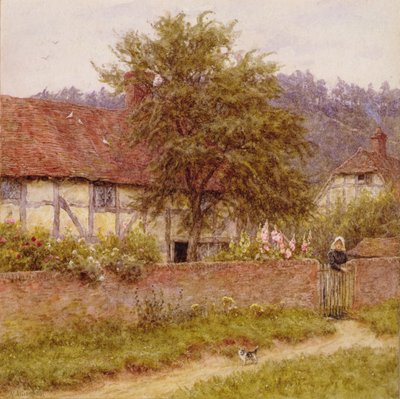 Das streunende Kätzchen, ca. 1891 von Helen Allingham
