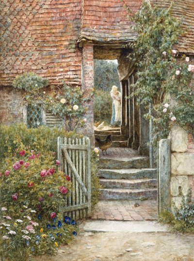 Unter dem alten Malthouse, Hambledon, Surrey von Helen Allingham