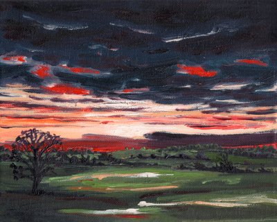 Wintersonnenuntergang, 2008 von Helen White