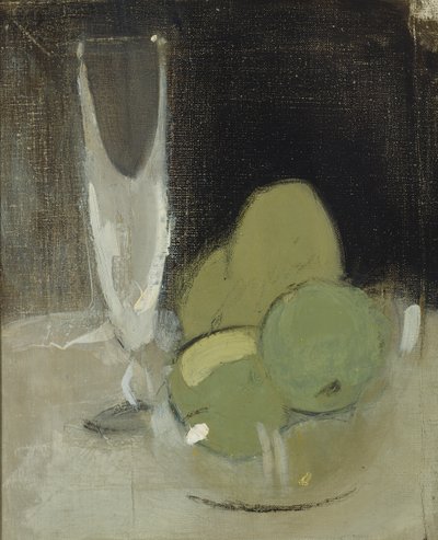 Grüne Äpfel und Champagnerglas, 1934 von Helene Schjerfbeck