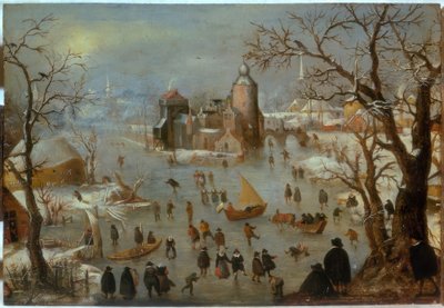 Winterlandschaft mit Eisläufern von Hendrick Avercamp