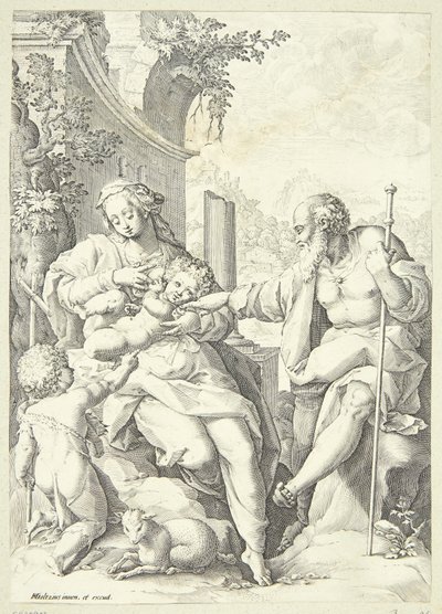 Die heilige Familie mit dem kleinen Johannes von Hendrick Goltzius