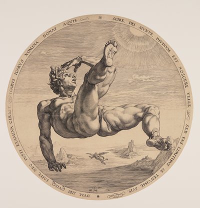 Ikarus, aus Die vier Schandflecken von Hendrick Goltzius