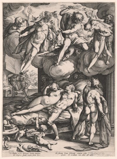 Mars und Venus von Vulkan überrascht von Hendrick Goltzius