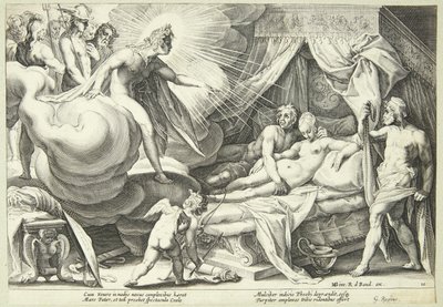 Mars und Venus werden überrascht von Hendrick Goltzius
