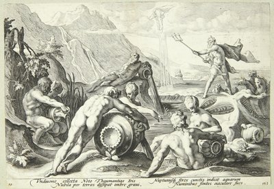 Neptun plant die Vernichtung der Menschheit von Hendrick Goltzius