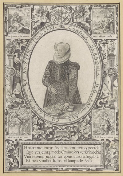 Porträt von Charlotte von Bourbon von Hendrick Goltzius