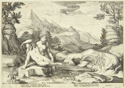 Salmakis und Hermaphroditos von Hendrick Goltzius