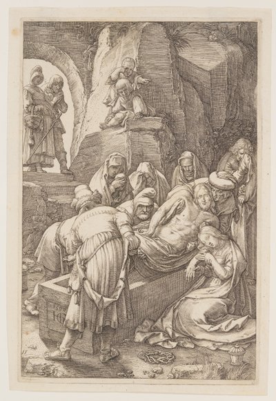 Die Grablegung, aus Die Passion von Hendrick Goltzius