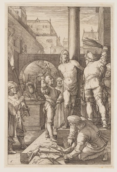 Die Geißelung, aus Die Passion von Hendrick Goltzius