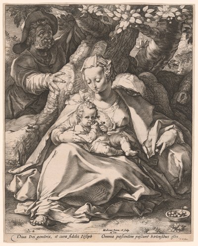 Die Heilige Familie unter einem Kirschbaum von Hendrick Goltzius