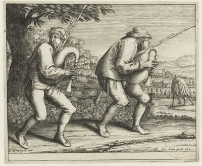 Zwei Dudelsackspieler von Hendrick Hondius (I)