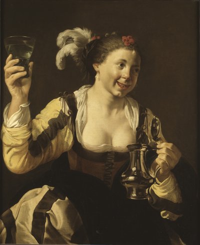Ein Mädchen hält ein Glas, ca. 1620 von Hendrick ter Brugghen