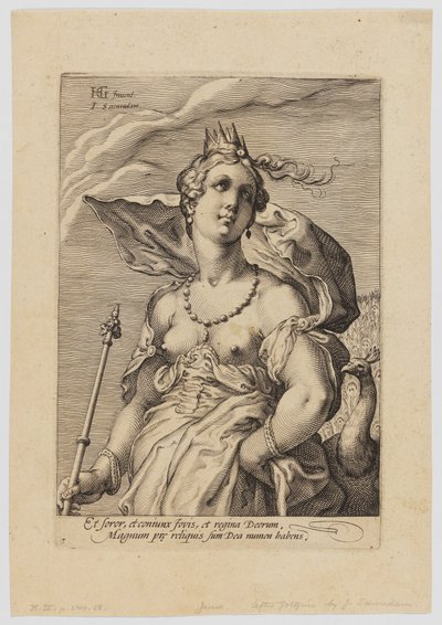 Juno, von den drei Göttinnen von Hendrik Goltzius