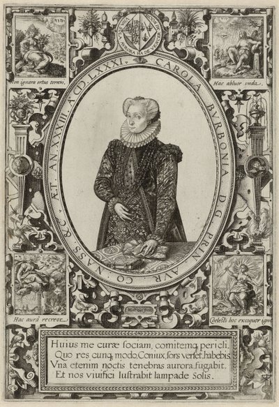 Porträt von Charlotte de Bourbon, 1581 von Hendrik Goltzius