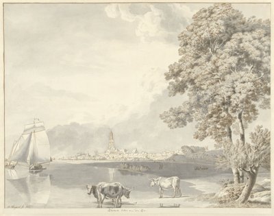 Blick über den Rhein auf Rhenen von Hendrik Hoogers