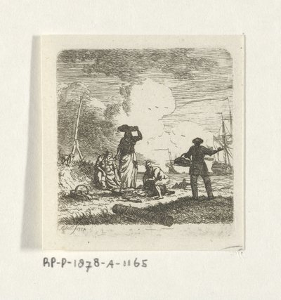 Fischer am Strand von Hendrik Kobell