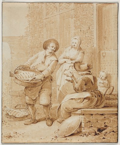 Der Fischhändler, zweite Hälfte des 18. Jahrhunderts von Hendrik Meijer