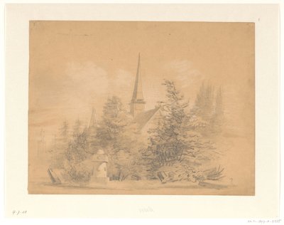 Kirche zwischen Bäumen von Hendrik Valkenburg