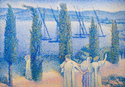 Küstenansicht mit Zypressen von Henri Edmond Cross