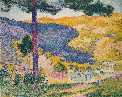 Tal mit Tannen (Schatten auf dem Berg) von Henri Edmond Cross