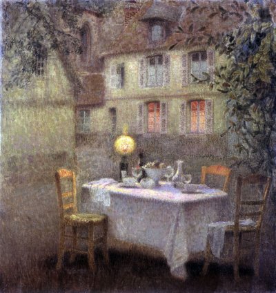 Der Tisch von Henri Eugene Augustin Le Sidaner