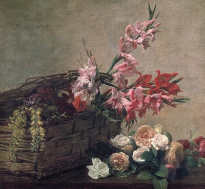Gladiolen und Rosen, 1880 von Ignace Henri Jean Fantin Latour