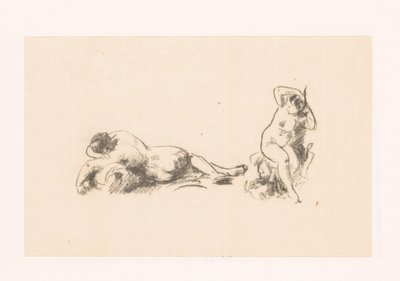 Studienblatt mit zwei nackten Frauen von Ignace Henri Jean Fantin Latour