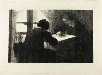Die Stickerinnen, zweite Platte von Ignace Henri Jean Fantin Latour