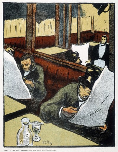 Im Café - Zeichnung von Henri Gabriel Ibels