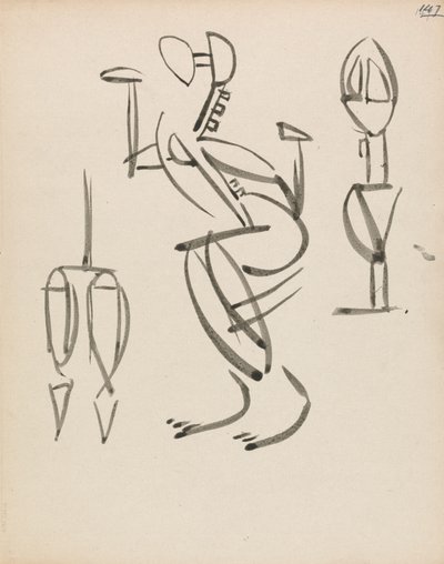 Drei Figurenstudien von Henri Gaudier Brzeska