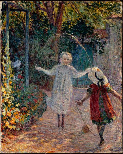 Kinder springen Seil im Garten von Henri Lebasque