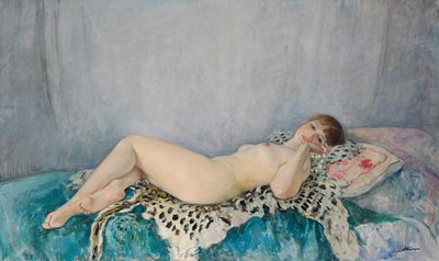 Akt auf Leopardenfell, Le Cannet, 1926 von Henri Lebasque