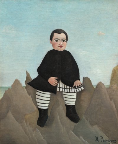 Junge auf den Felsen von Henri Rousseau