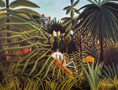 Pferd von einem Jaguar angegriffen von Henri Rousseau