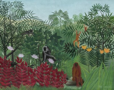 Tropenwald mit Affen von Henri Rousseau