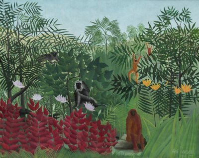 Tropischer Wald mit Affen von Henri Rousseau