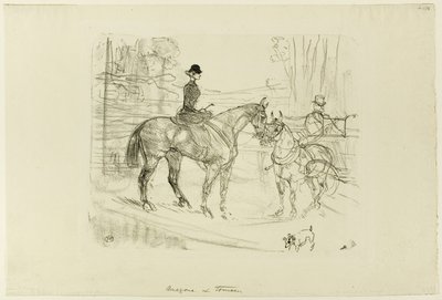 Reiterin und Wagen von Henri de Toulouse Lautrec