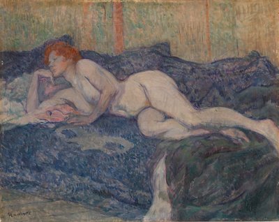 Nackte auf einer Couch liegend von Henri de Toulouse Lautrec