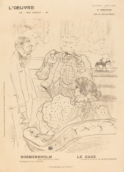 Rosmersholm, Le Gage, 1897 von Henri de Toulouse Lautrec
