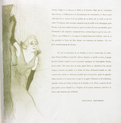 Yvette Guilbert - Französische Serie: Nr. 16 von Henri de Toulouse Lautrec