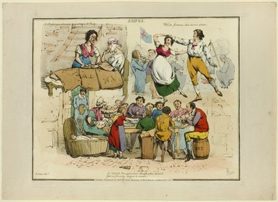 Platte aus Illustrationen zu beliebten Liedern von Henry Alken