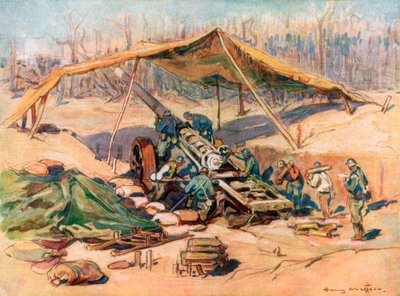 Französische Artilleriestellung, Frankreich von Henry Cheffer