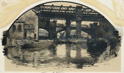 Der alte Bridgewater-Kanal-Endpunkt, Castlefield von Henry Edward Tidmarsh