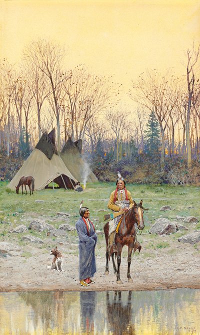 Indianer zu Pferd, 1899 von Henry Francois Farny