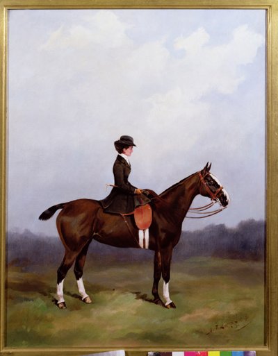 Dame reitet im Damensattel von Henry Frederick Lucas Lucas