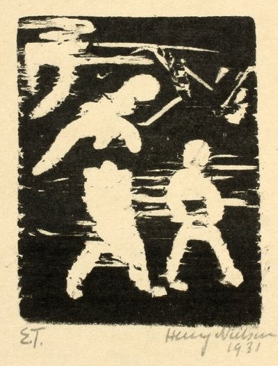 Gehende Frau und Kind von Henry Nielsen