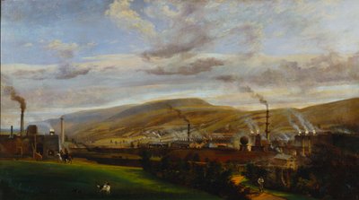 Industrielandschaft in Südwales, um 1825 von Henry Penry Williams