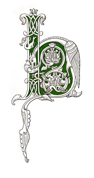 Initialbuchstabe H, 12. Jahrhundert, 1843 von Henry Shaw